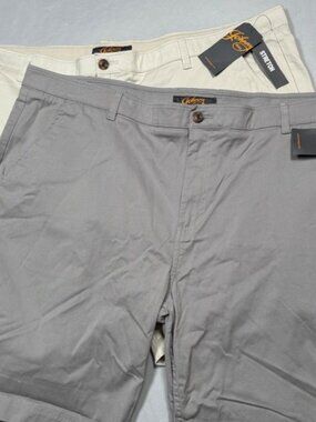 Johnny Bigg Chino Shorts Mens 50 Cement Stone Gibson Stretch Lot of 2 NWT